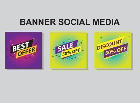 set banner social media post design,modern banner. vector