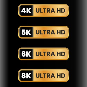 golden color ultra hd button icon set vector