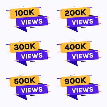 speed style 100k to 900k views celebration  banner vector