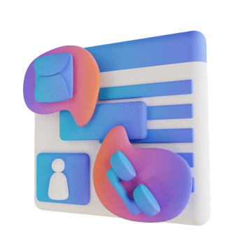 3D illustration contact options png