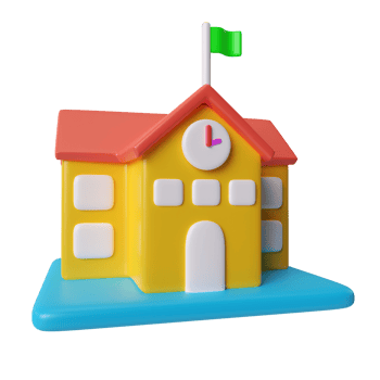 School Building 3D Illustration Icon png