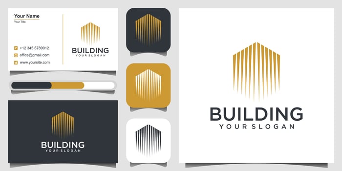 Building inspirational logo designs with line designs. icon and business card Premium Vector. vector