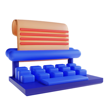3D illustration copywriting for digital marketing png