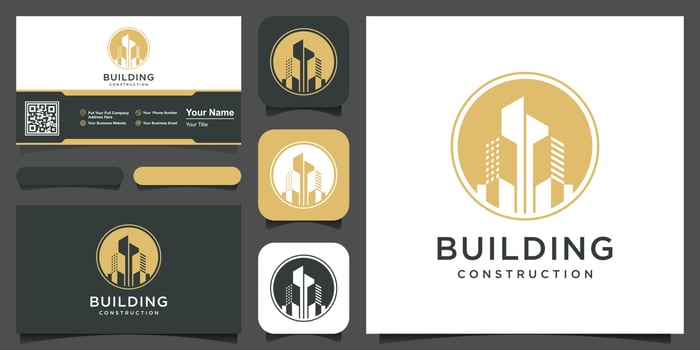 abstract city urban logo and business card design vector. vector