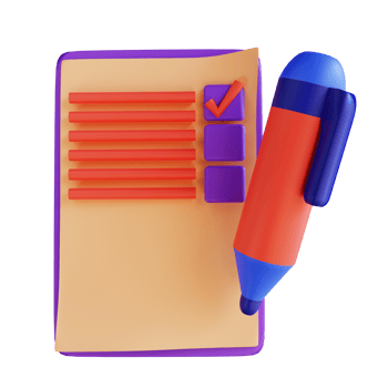 3D illustration questionnaire for digital marketing png