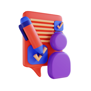 3D illustration customer survey for digital marketing png