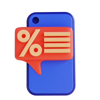 3D illustration mobile marketing for digital marketing png