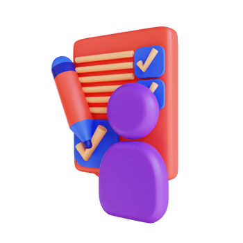 3D illustration customer survey for digital marketing png