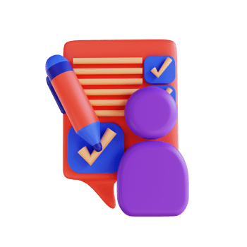 3D illustration customer survey for digital marketing png