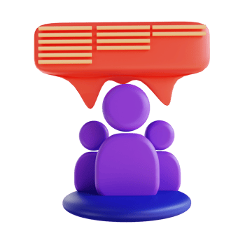 3D illustration social group for digital marketing png