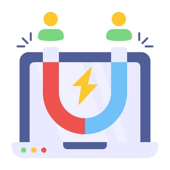 An editable design icon of attract users vector