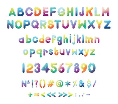 Vector Colorful Bubble Font