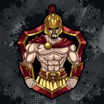 strong sparta ready for war illustration vector