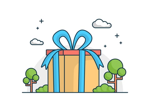 gift flat design outline modern style vector