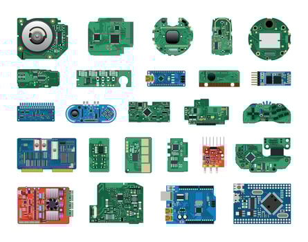 Collection of Microcircuits and Boards vector