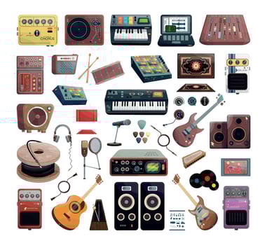 Musical Equipment Set vector