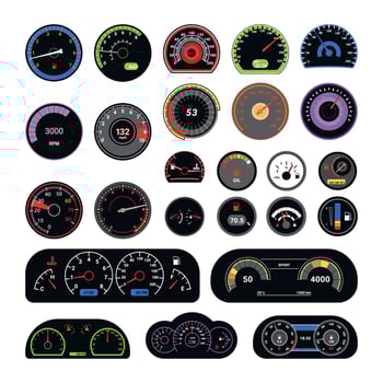 Set of Speedometers vector