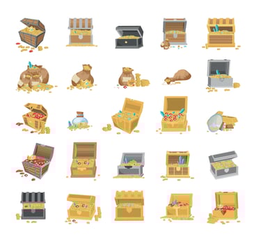 Set of Treasure Chests vector