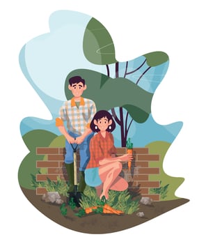 Couple in the Garden vector