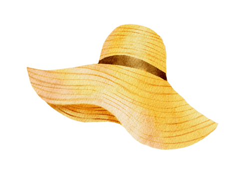 watercolor summer fashion hat png