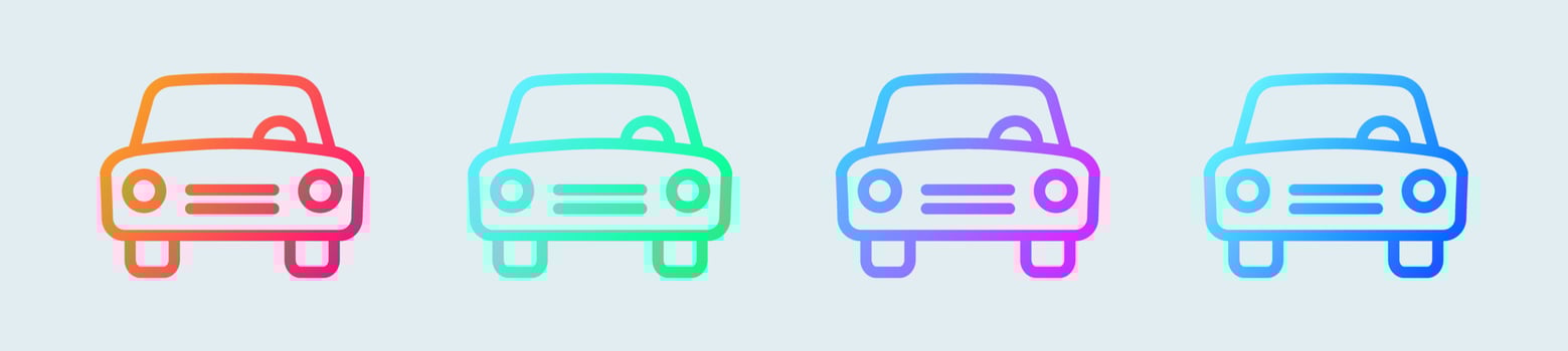Car line icon in gradient colors. Transportation signs vector illustration.