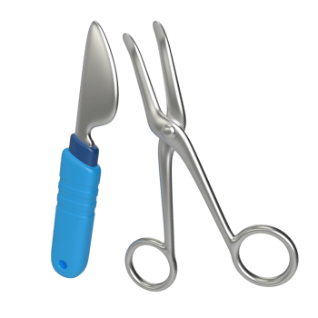 Scalpel and Surgical Scissors 3D Illustration Icon png