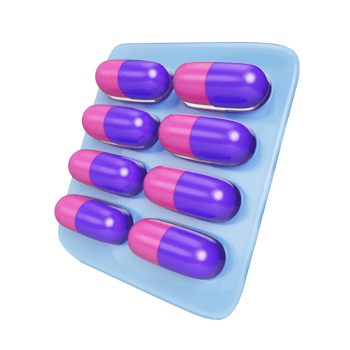 Capsule Tablet 3D Illustration Icon png