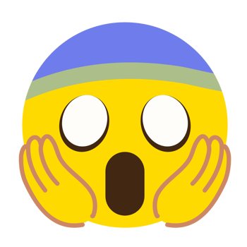 Frightened face emoji PNG file