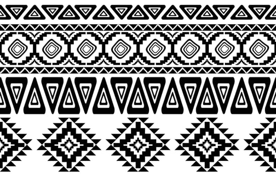African tribal black and white abstract ethnic geometric pattern. design for background or wallpaper.vector illustration to print fabric patterns, rugs, shirts, costumes, turban, hats, curtains. vector
