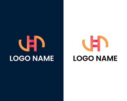 letter s and h modern logo design template vector