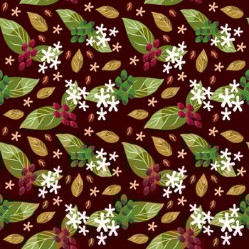 Seamless Pattern of Botanical and plant vector
