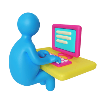 Working at the Computer 3D Icon png