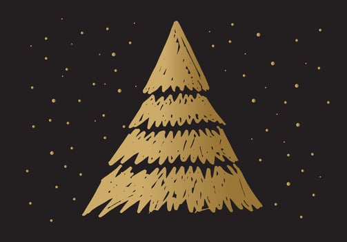 Christmas tree hand drawn, vector. vector