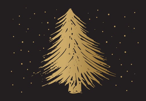 Christmas tree hand drawn illustrations. Vector. vector