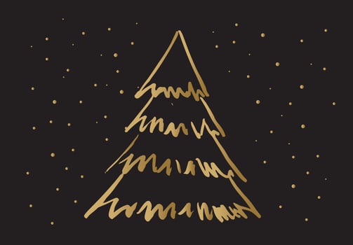 Christmas tree hand drawn illustrations. Vector. vector