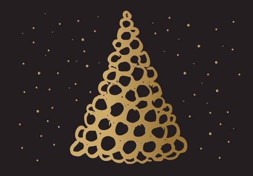 Christmas tree hand drawn illustrations. Vector. vector