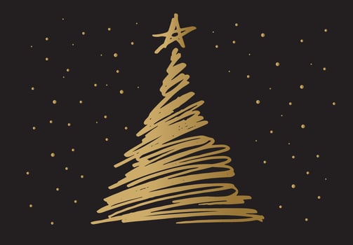 Christmas tree hand drawn illustrations. Vector. vector