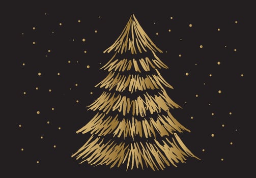 Christmas tree hand drawn illustrations. Vector. vector