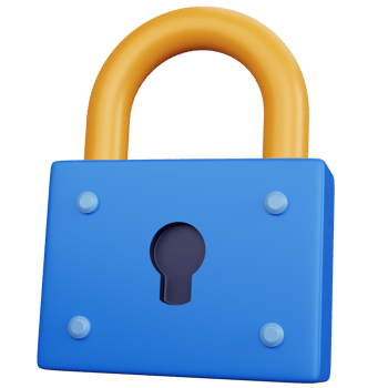 3d rendering blue padlock isolated png