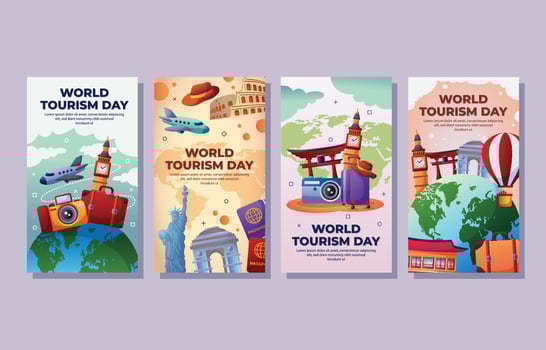 World Tourism Day Social Media vector