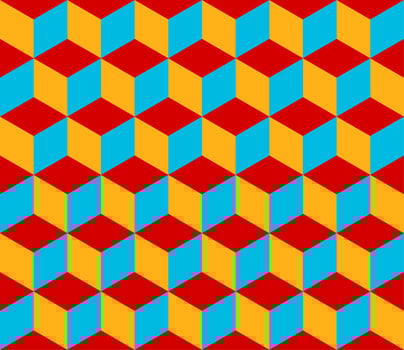 red and yellow seamless geometric pattern vector