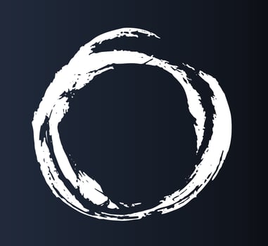 Grunge circle frame on black background. vector