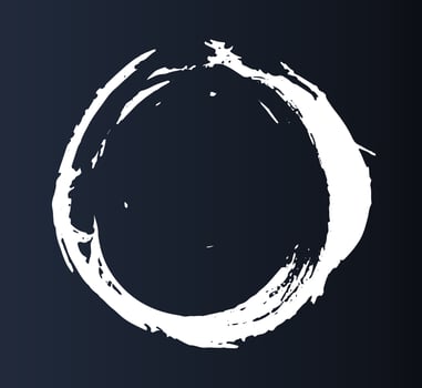Grunge circle frame on black background. vector