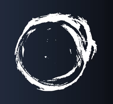 Grunge circle frame on black background. vector