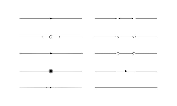Set of Simple Decorative Page Dividers and Design Elements vector