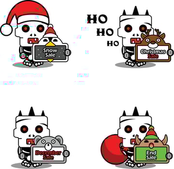 cartoon vector mascot character skull halloween cute autumn set bundle christmas sale