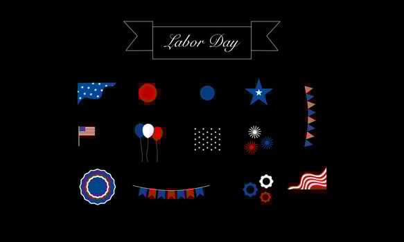 Fourth of July element decoration. July 4th holiday design element. US Independence Day Decoration Elements, star, flag and badge. vector