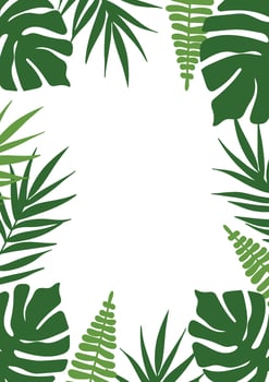 Background with hand drawn leaves frame. vector