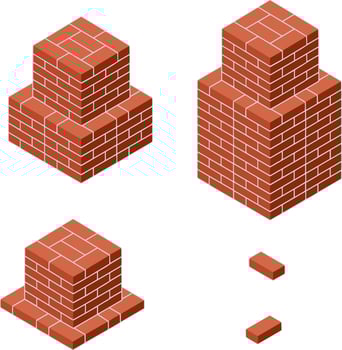 Empty isometric pedestal for monument vector