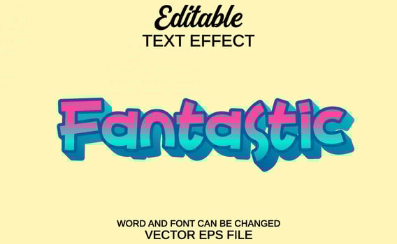text effect fantastic vector